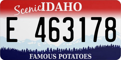 ID license plate E463178