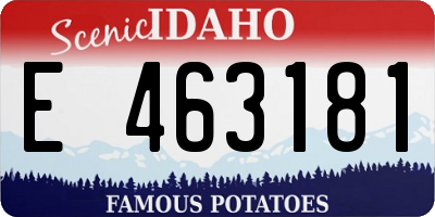 ID license plate E463181
