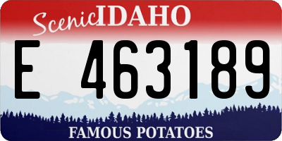 ID license plate E463189