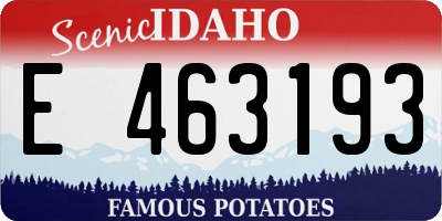ID license plate E463193