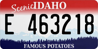 ID license plate E463218