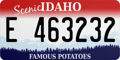 ID license plate E463232
