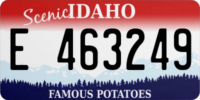 ID license plate E463249