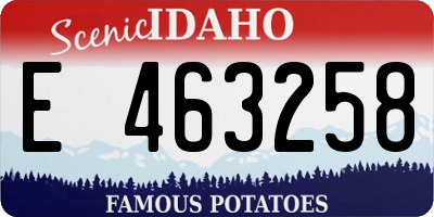 ID license plate E463258
