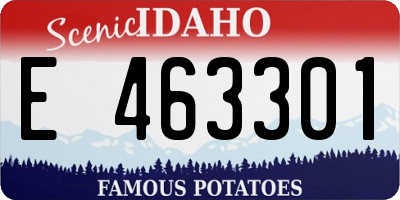 ID license plate E463301
