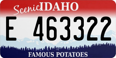 ID license plate E463322