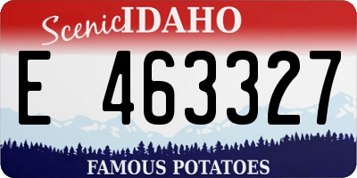 ID license plate E463327
