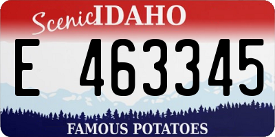 ID license plate E463345
