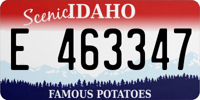 ID license plate E463347