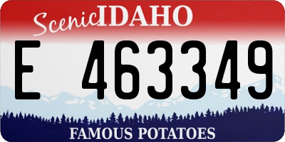 ID license plate E463349