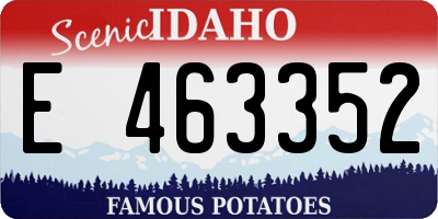 ID license plate E463352