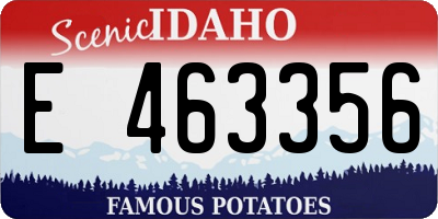 ID license plate E463356