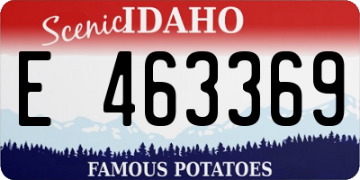ID license plate E463369