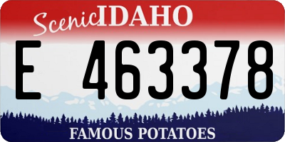ID license plate E463378