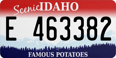 ID license plate E463382