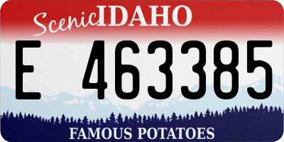 ID license plate E463385