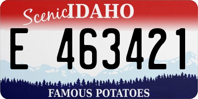 ID license plate E463421