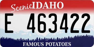 ID license plate E463422