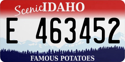ID license plate E463452