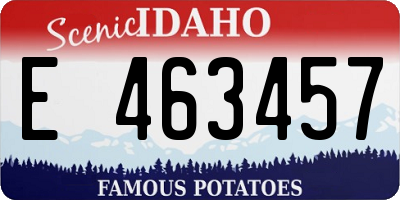 ID license plate E463457