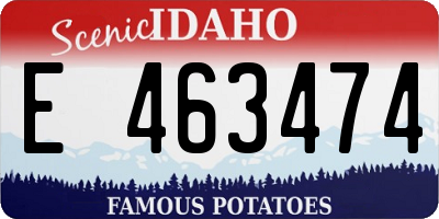 ID license plate E463474