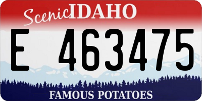 ID license plate E463475