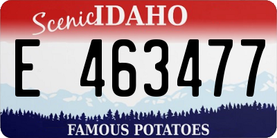 ID license plate E463477
