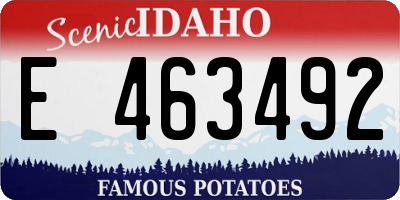 ID license plate E463492
