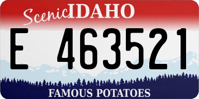 ID license plate E463521
