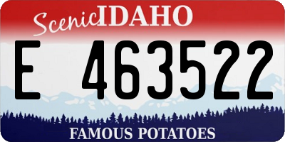 ID license plate E463522