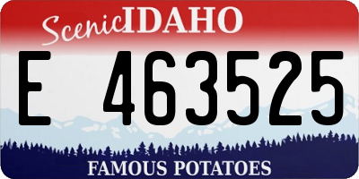 ID license plate E463525