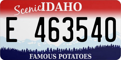 ID license plate E463540