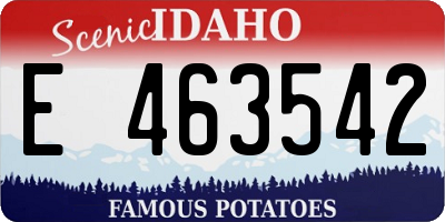 ID license plate E463542