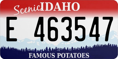 ID license plate E463547