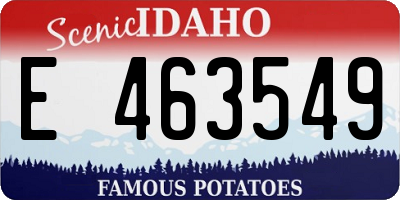 ID license plate E463549