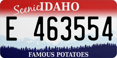 ID license plate E463554