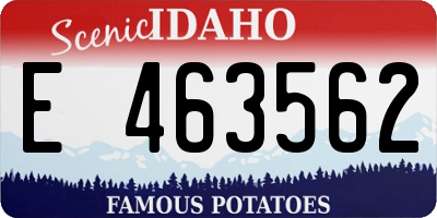 ID license plate E463562