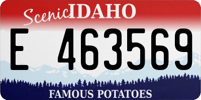 ID license plate E463569