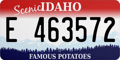 ID license plate E463572