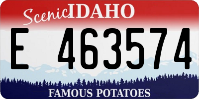 ID license plate E463574