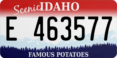 ID license plate E463577