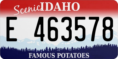 ID license plate E463578