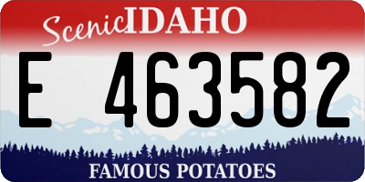 ID license plate E463582