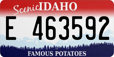 ID license plate E463592