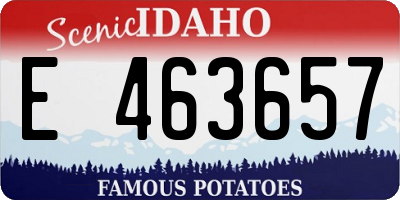 ID license plate E463657
