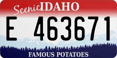 ID license plate E463671