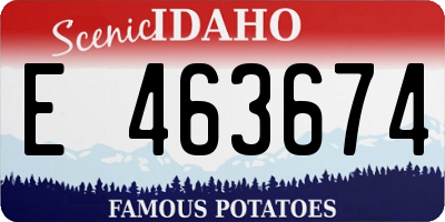 ID license plate E463674