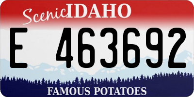 ID license plate E463692