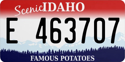 ID license plate E463707