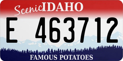 ID license plate E463712